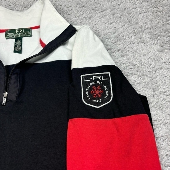 Lauren Ralph Lauren Womens Large Quarter Zip Activewear Classic Preppy Athletic - Picture 3 of 4